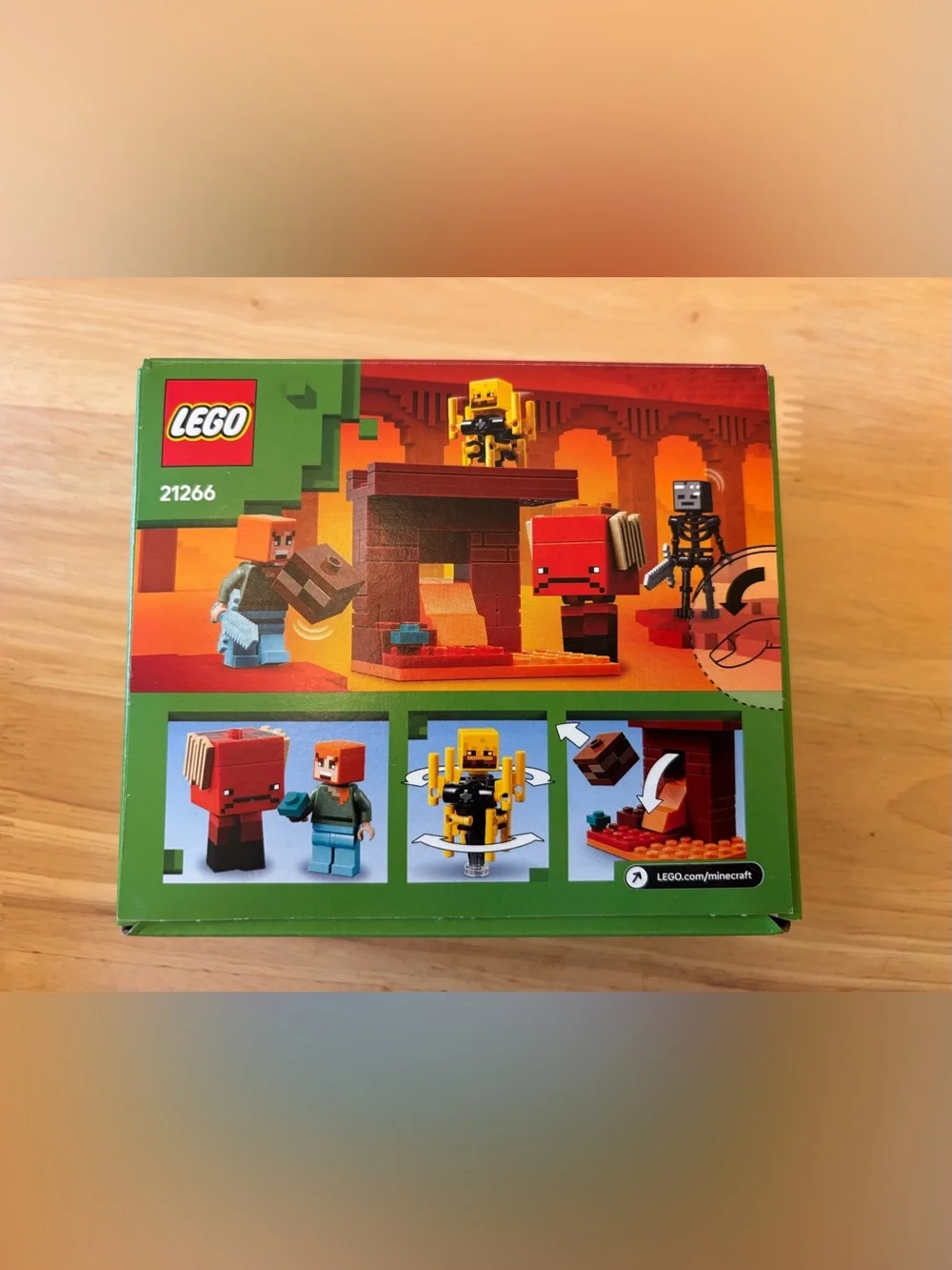 LEGO Minecraft The Nether Lava Battle Kids Building Set - Orange/Black 99 piece
